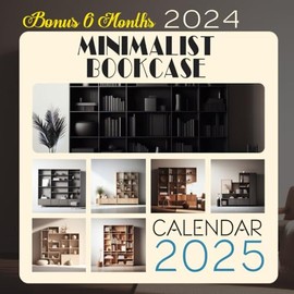 Minimalist Bookcase Calendar 2025: 18-Month Covering Jul 2024 to December 2025, Bonus 6 Months 2024 ,with Holidays, Large Note Sections, Great Gift For Organizing & Planning