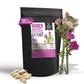 Milk Thistle Extract, 80% Silymarin, 120 Capsules 450 mg, No Additives, High Dose, 100% Vegan and Made in Germany (Capsules 120)