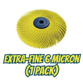 Dedeco Sunburst Radial Bristle Discs - 3”(76mm) Dia, TC Bristle, 6-Ply, 1/4”(6mm) Arbor, Cleaning Buffer Polisher Rotary Tool Accessories, Ultra-Fine 1 Micron Grit, Aluminum Oxide -1 Pack