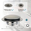 WS Brushed Nickel Bathtub Drain Stopper Universal Pop Up Bath
