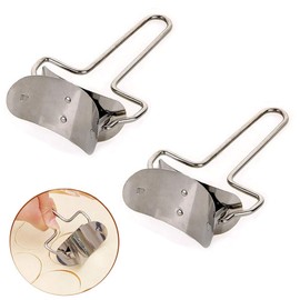 EORTA 2 Pieces Stainless Steel Pastry Rolling Cutter Circle Dough Blade Roller Dumpling Wrapper Mould Pie Ravioli Empanada Pierogi Calzone Making Tools for Home Kitchen, DIY, Gift, Dia.7 cm