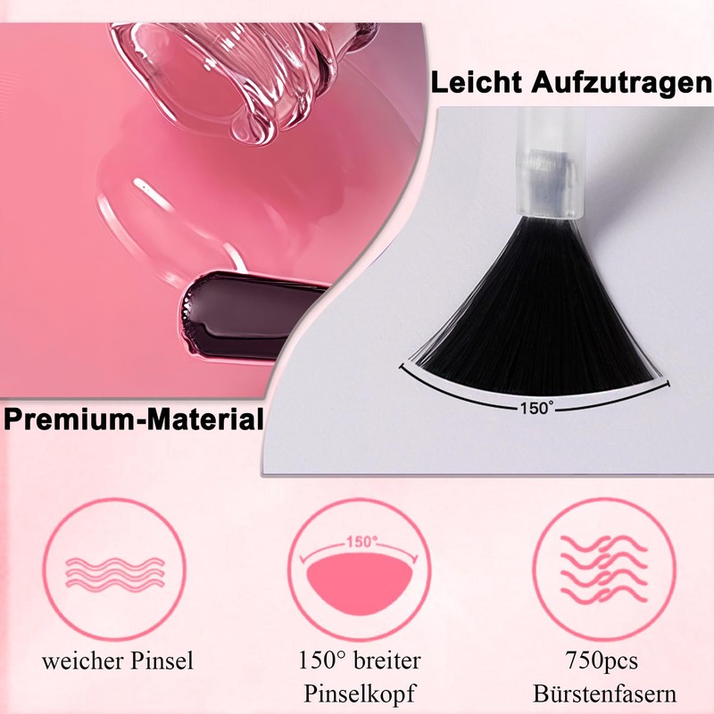Virellay 3 Pcs Pink Nagellack Set - Schnelltrocknender Nagellack
