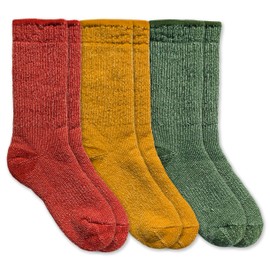 Jefferies Socks Boys Girls Merino Wool Cushion Boot Socks 3 Pair Pack (as1, alpha, l, regular, Rust/Mustard/Olive)