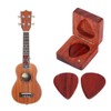 Guitar Pick Wooden Box with 2Pcs Red Rosewood Picks Musical