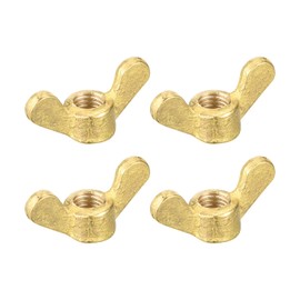 sourcing map Brass Wing Nuts, M8 Butterfly Nut Hand Twist Tighten Fasteners for Furniture, Machinery, Electronic Equipment, 4Pcs