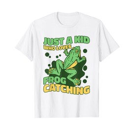 Just A Kid Who Loves Frog Catching Bullfrog Frog Catching T-Shirt