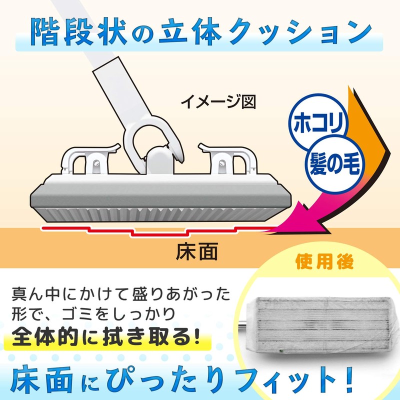 LEC S00229 Gekiochi-kun Floor Wiper with Clip, Joint (2-Way Sheet