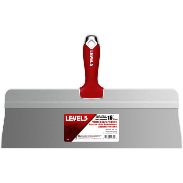 16" Big Back Taping Knife | LEVEL5 | Stainless Steel w/Soft Grip Handle | 5-198