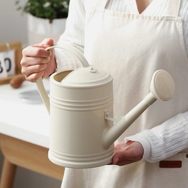 Ivory Long Spout Watering Can - 1/2 Gallon, Small Plastic Indoor/Outdoor Plant Watering Pot for Houseplants & Bonsai