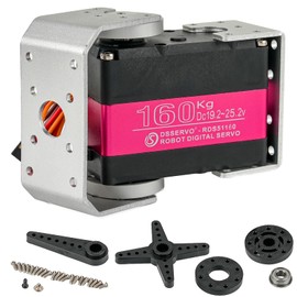 Wishiot RD51160 160KG High Torque Digital Servo Motor Dual-Shaft CNC Aluminum Robot Arm Servo for Robotics RC Vehicles DIY Projects (160kg 180°)
