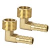 Brass Fitting Connector, Pack of 2 90 Degree 10 mm
