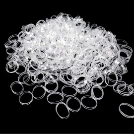Hanyousheng 500 Pieces Mini Hair Bobbles, Elastic Hair Bobbles, Transparent Small Transparent Elastic Hair Bands, Rubber Bands for Ponytail for Children, Small Dreadlocks