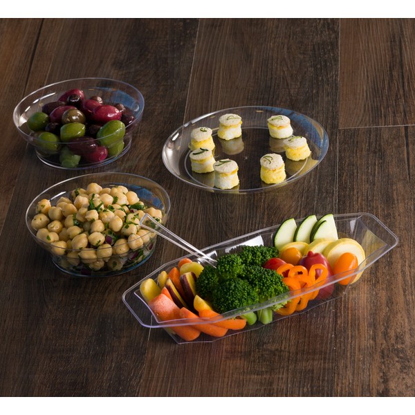 Hanna K. Signature Collection Buffet Dinner 6" | Clear | Pack of 40 Plastic Plate, 6 inch