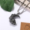Flongo Gothic & Vintage Unisex Stainless Steel Moon Skull Pendant