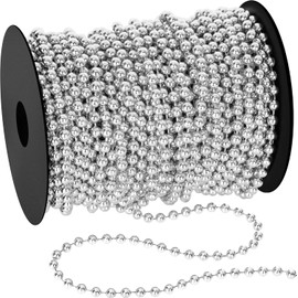 KAHEIGN 20M Christmas Bead Garland, 8mm Plastic Beads Chain Artificial Pearls Strands Xmas Bead Garland Roll for Christmas Tree Holiday Wedding DIY Decoration Supplies (Silver)
