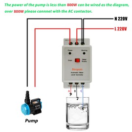 Stropum AC 220V-230V Automatic Water Level Controller Liquid Level Sensor Detector Pump Float Switch Control Relay with 6.5ft Detector RL-4