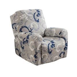 CRFATOP Printed Recliner Cover with Pockets Single Reclining Slipcover 4-Pieces Lazy Boy Recliner Sofa Chair Cover with Elastic Bottom for Recliner Furniture Protector for Kid Pet,A19