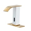 Automatic Touchless Faucet Bathroom White& Gold Waterfall Electronic Motion Sensor