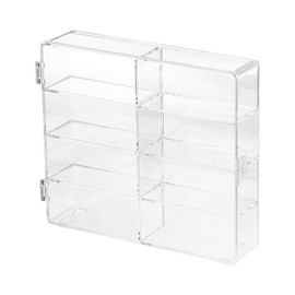 MECCANIXITY Clear Acrylic Display Case for 1:64, 8 Squares 7.7"x6.7"x1.5" Display Box Dustproof Organizer for Model Race Cars Wheels Collectibles