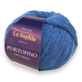 La Sophia Wolle 100% Cashmere Portofino, 25 g Cashmere Wool for Knitting or Crocheting (PF2378 Blue 3)