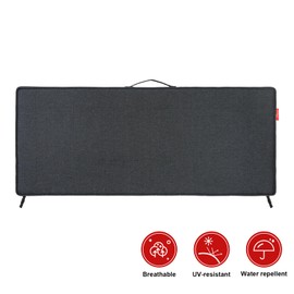 Pcinfuns Outdoor Bench Cushions 54 x 18 Inch Water-Resistant Chair Cushion for Patio Furniture with Fade Resistant and Removable Cover with Handle & Adjustable Straps for Patio,Yard,Black Grey