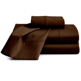100% Organic Cotton Bed Sheets |5PC Split King, Chocolate| - Organic Sheets - 800-Thread-Count Organic Cotton - Organic-Cotton Sateen Sheets - 17-Inch Deep-Pocket Organic Certified Cotton-Sheets