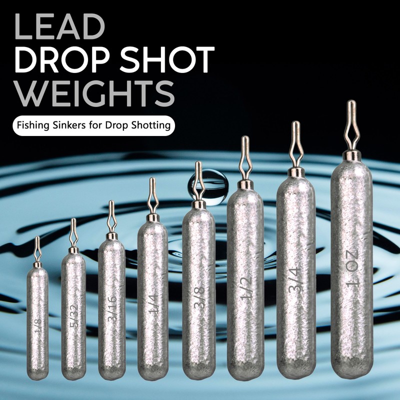 Reaction Tackle- Lead Drop Shot Weights - dropshot sinkers, 1/2