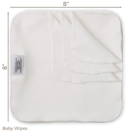Reusable Baby Wipes, Washable Cloth Baby Wipes, 25 Sheets in a Pack of Cloth Wipes for Baby, 100% Cotton Reusable Wipes by Nora's Nursery