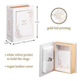 Lillian Rose Wedding Ring Book Box, White