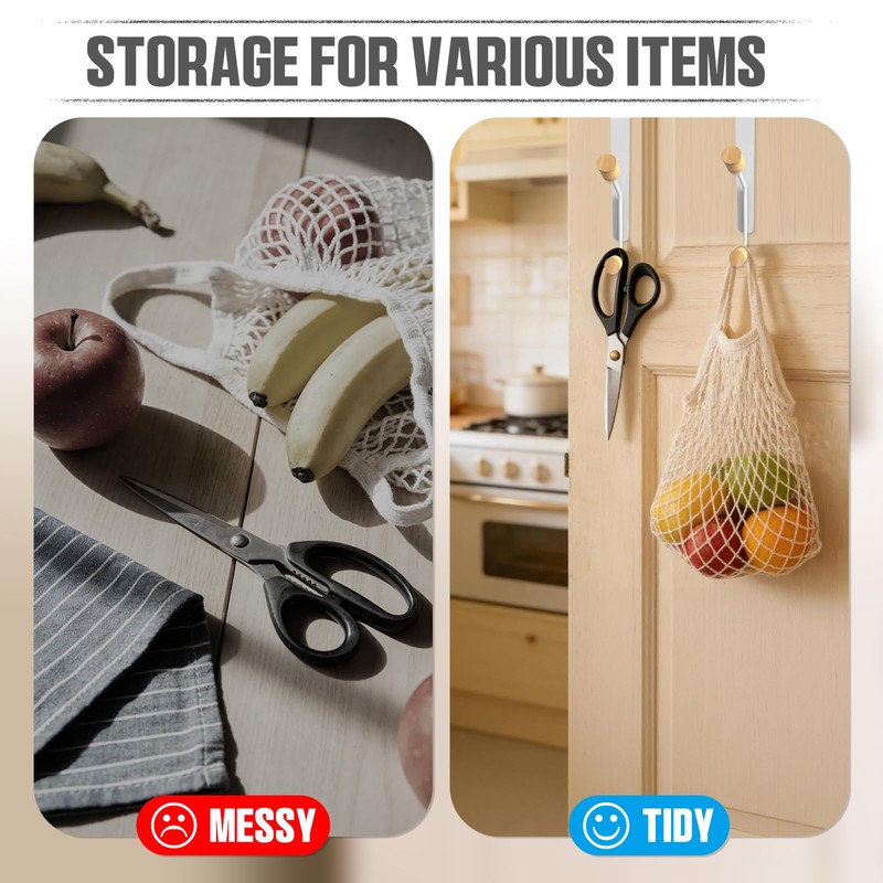 GAOHUI 2 Pack Over Door Hooks, Double Over Door Hangers