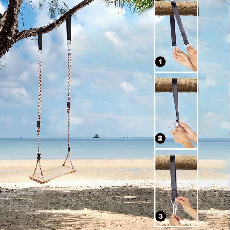 NOSTIFY Wooden Swing Seat, Nostalgic Outdoor Wood Swing for Kids