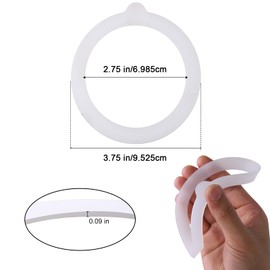 7 Pack Rubber Seals for Glass Jars, Airtight Silicone Jar Gaskets, Leakproof Rubber Gasket for Canning Mason Jars - 3.75 Inches Diameter, Fits Most Sizes (White)