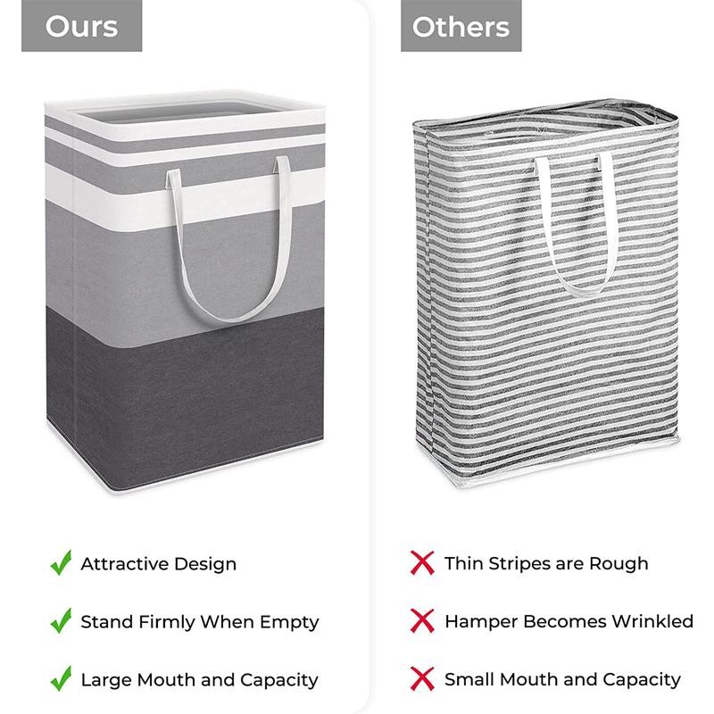 2 Pack Large Laundry Basket 75L - Waterproof Freestanding Clothes