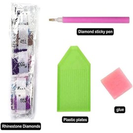 Grenric 5D DIY Bambi Diamond Painting Kits for Adults and Children, Anime Cartoon Cross Stitch Full Round Drill Crystal Rhinestone Embroidery Pictures Arts Craft for Home Wall Decor，12X16 Inch