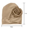 Women’s Turban Hat with Flower – Soft Elastic Head Wrap