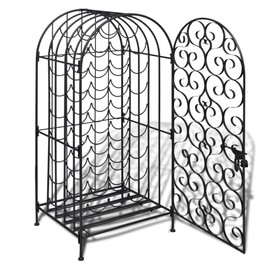 Wine Rack for 35 Bottles Metal Furniture,Cabinets,Storage,Wine Racks Black 19.84 LBS