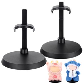 Simgoing 2 Pack Adjustable Doll Stands for 17cm Dolls Display Stands Support Racks to Keep the Action Figure in a Standing Position for Collectors Seasoned Fan(Black)