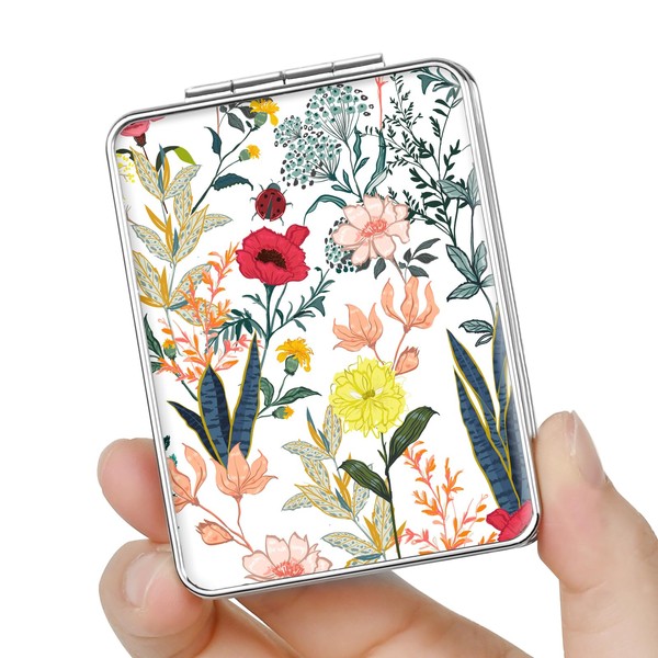 dcdcee Pocket Mirror, Small Travel Mirror with Magnification, Portable Double-Sided