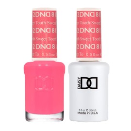 DND Gel Polish Set, Pink Collection, UV/LED Gel Polish and Air Dry Nail Lacquer, Matching Chip-Free Polish Duo, 812 Sweet Tooth, 0.5 Fl Oz