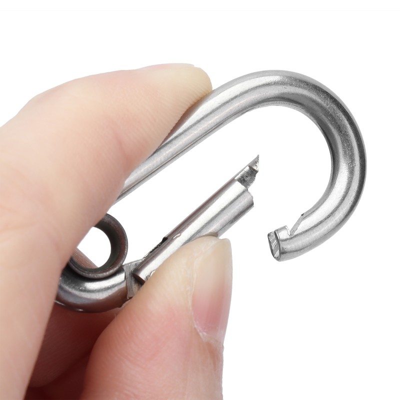 10Pcs Snap Hook Stainless Steel Safety Rope Spring Carabiner Hanging