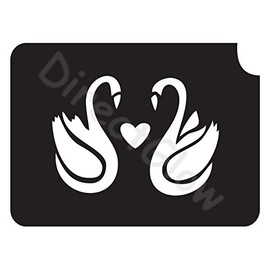 Swans Heart 1001 Body Art Glitter Makeup Tattoo Stencil- 5 Pack