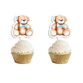 Decpty Teddy Bear Baby Shower Birthday Party Decorations We Can Bearly Cupcake Topper Table Decoration Photo Booth Props Baby Shower Party Supplies Decorations 50pcs