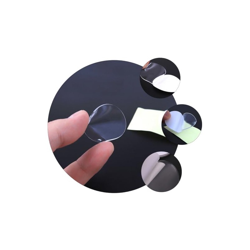 Uonlytech Pegatinas Adhesivas de Doble Cara Transparentes 2.00X2.00Cm 100piezas Acrílicas