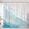 GCIREC Beach Shower Curtain, Teal Blue Coastal Ocean Beach Theme