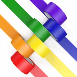 CHIYUNS Colored Masking Tape, Color Painters Tape for Kids, 6 Rolls 1 inch Wide x 14.3 Yards Each, Colorful Paper Tapes Rainbow Colors for Labeling Packing, Painter Tape Variety Pack, Craft Tape