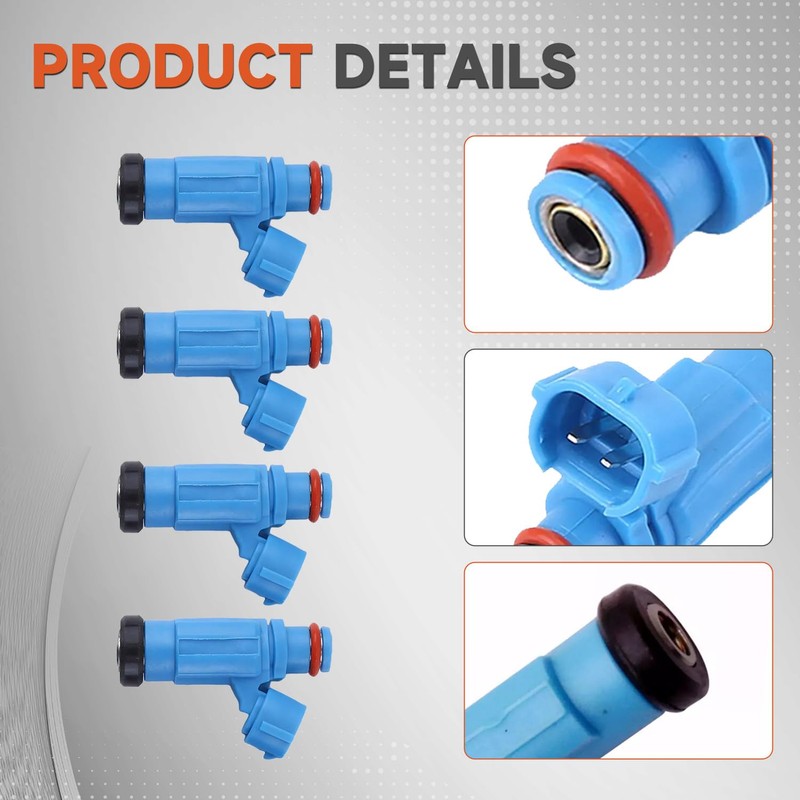 Copachi 49033-3707 490333707 4pcs Fuel Injectors 4 Holes Replacement for