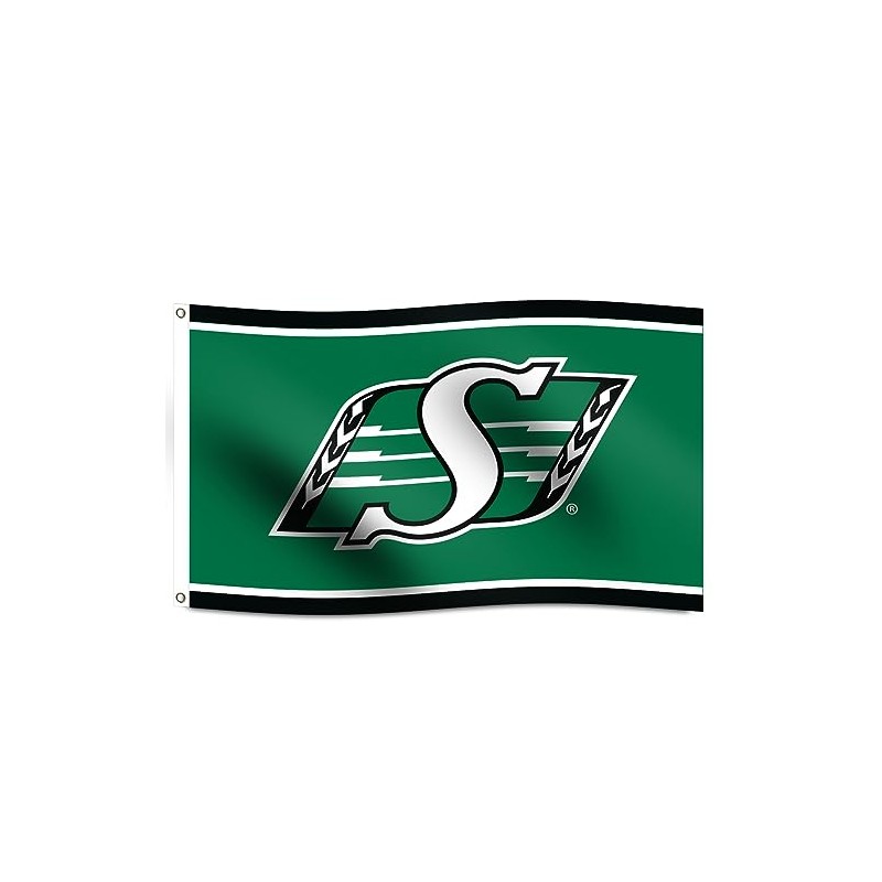 Saskatchewan Roughriders Flag Deluxe Silk Fabric Fans Support CFL Team