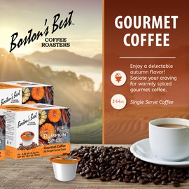 Boston’s Best Coffee - Fall-Inspired Pumpkin Spice Coffee, Medium Roast Flavored Coffee, Gourmet Coffee Compatible with Keurig® Coffee Maker, 1 Count (144 Single Serve Cups)