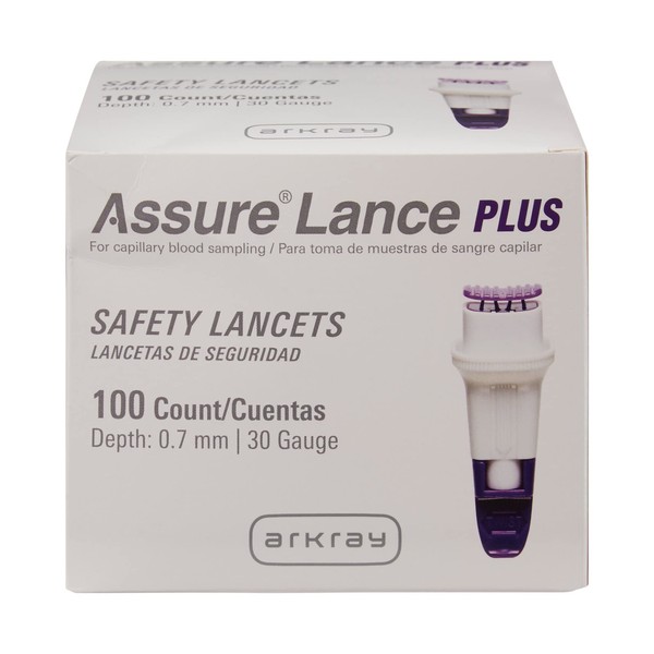 Arkay Assure Lance Plus Safety Lancets 100 Count 990130 Purple 07mm Depth