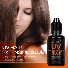 ACTROL Hair Extension UV Glue Hair Extension Glue Fast Dry Professional Waterproof Mild Transparent Adhesive
